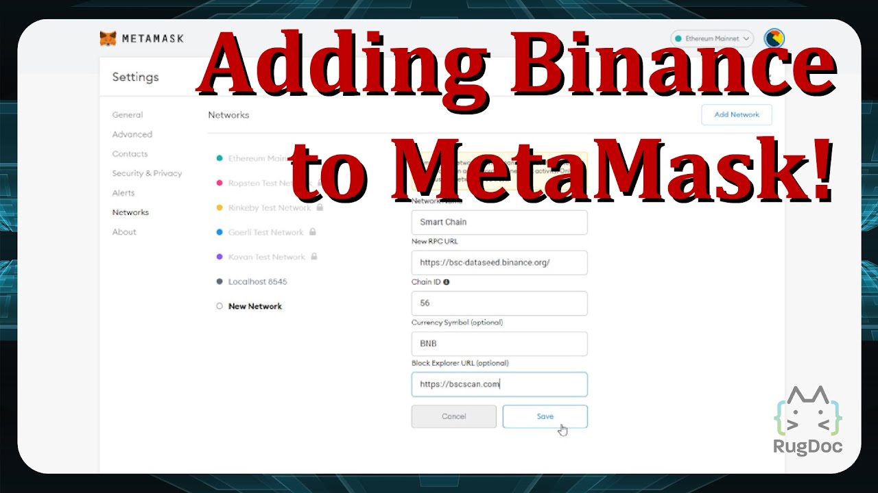 binance add network metamask