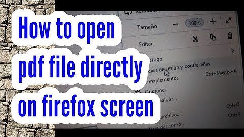 How to open pdf file directly on firefox screen