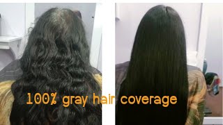 How to colour gray hairs at home with salon like techniques #cover gray or white hairs #hair dye