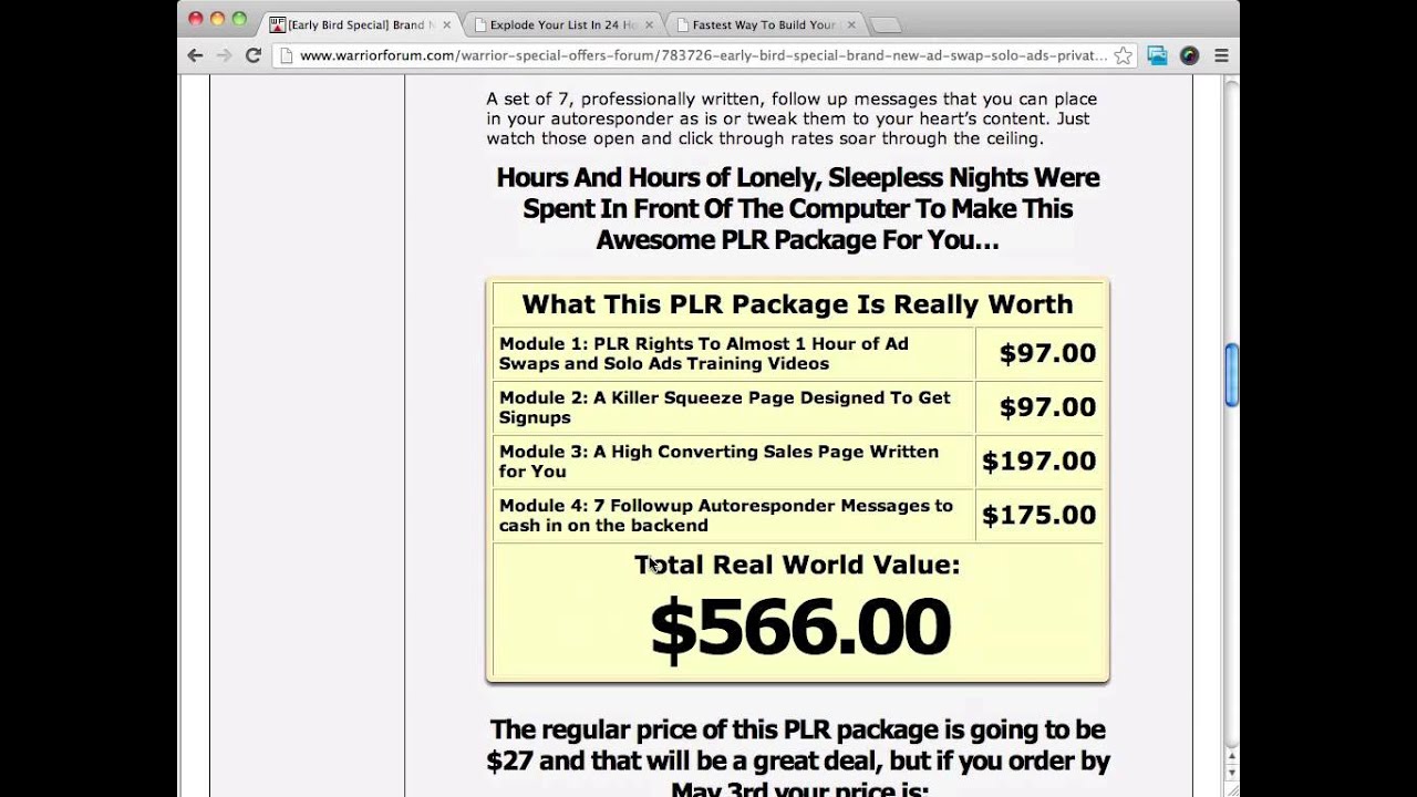 Solo Ads Ad Swaps PLR Preview