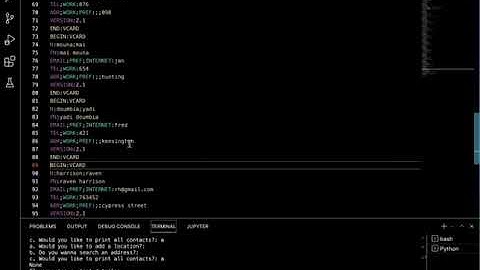 Address book (vcf) Project using Python