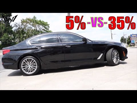 20% Tint -VS- 35% Tint on a 2018 BMW 5 Series @ (Winning Window Tints)