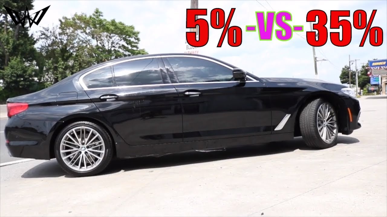 20% Tint -VS- 35% Tint on a 2018 BMW 5 Series @ (Winning Window Tints
