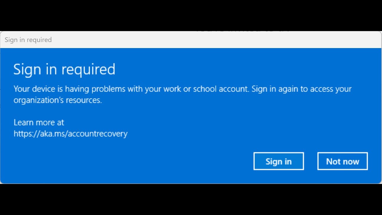 How to fix Sign in required pop up in Windows 11 - YouTube