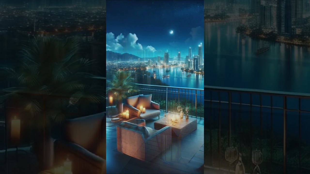 Evening city terrace 