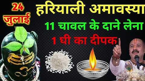 24 जुलाई सावन गुरुवार हरियाली अमावस्या को 11 चावल दाने वाला उपाय जरुर करे || Pradeep Ji Mishra