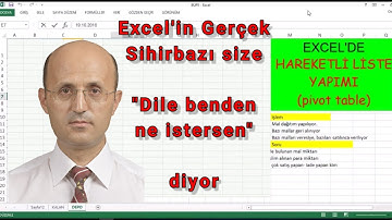 Excel de pivot table(özet tablo) örnek senaryo üzerinden yapmak, Detaylı örnek tablo ile pivot table