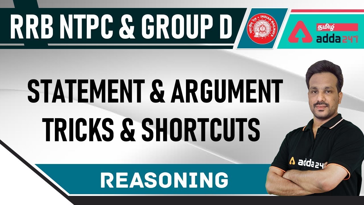 Statement and Argument | Tricks and Shortcuts | Reasoning | RRB NTPC ...