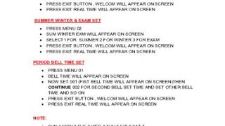 AUTOMATIC SCHOOL BELL MANUAL