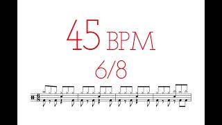 [音樂練習工具] 45 BPM 6/8 節拍器 Metronome Drum Beat 3mins番茄鐘練習法