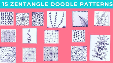 15 Zentangle Patterns Doodle Art Part - 3 || Zen-doodle Art Drawing Tutorial Step By Step