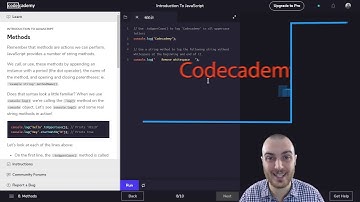Codecademy - Methods - Exercise 8 of Introduction to JavaScript