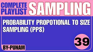 Probability proportional to size Sampling (PPS)|ONE SHOT VIDEO|Competitive exams|Statistics by Punam