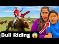TRENCH FAMILY – LAST TO FALL OFF THE BULL WINS! 🐂😱 Challenge 😱
