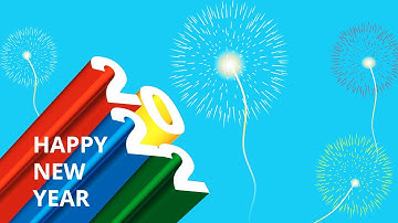 2022 New Year PowerPoint Slide with Firework Animations