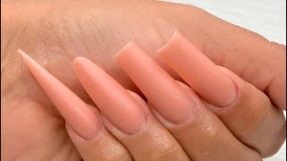 How to File ACRYLIC NAILS step-by-step square coffin classic almond and stiletto