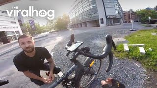 Cyclist Collides With Van Going Through Roundabout || ViralHog by ViralHog 3,712 views 3 days ago 2 minutes, 9 seconds