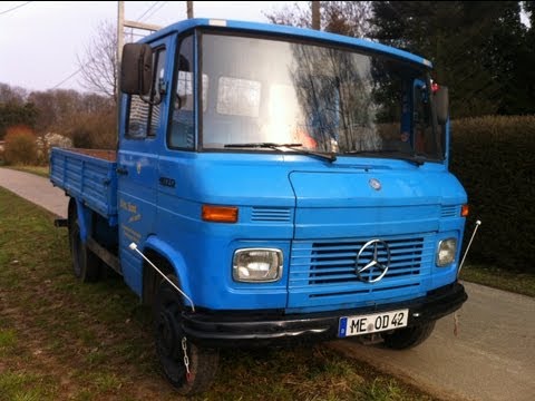 mercedes-benz-407d-automatic-old-truck-walkaround-and-drive-(cab-view)