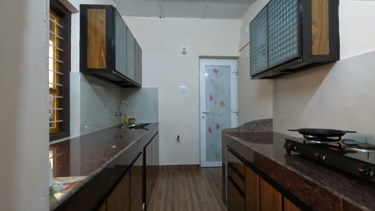 Aluminiun kitchen cabinet and top GTPT box and spices stand | Wooden colour ACP sheet