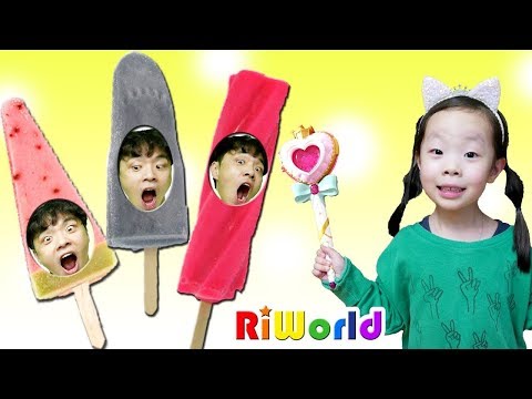 Daddy is in Ice <strong>cream</strong>. pretend play for <strong>kids</strong>. RIWORLD 아빠! 왜 아이스크림 속에 있어요?? 사탕이 아이스크림으로 변한다구?