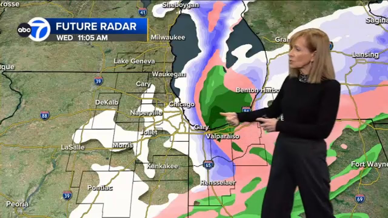 LIVE radar as now moves into Chicago area - YouTube