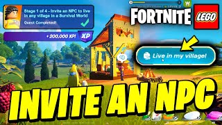 How to EASILY Invite an NPC to Live in Any Village in a Survival World - Fortnite LEGO Quests