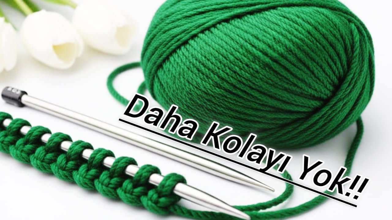En Kolay İki Şiş Örgü Modeli 🧶 Easy Knitting Pattern with Two Needles