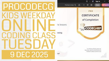 ProCodeCG Kids Weekday Coding Class - Tuesday - 9 Dec 2025