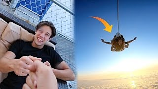 Paying random STRANGERS to come SKYDIVING (with Cameron Dallas)