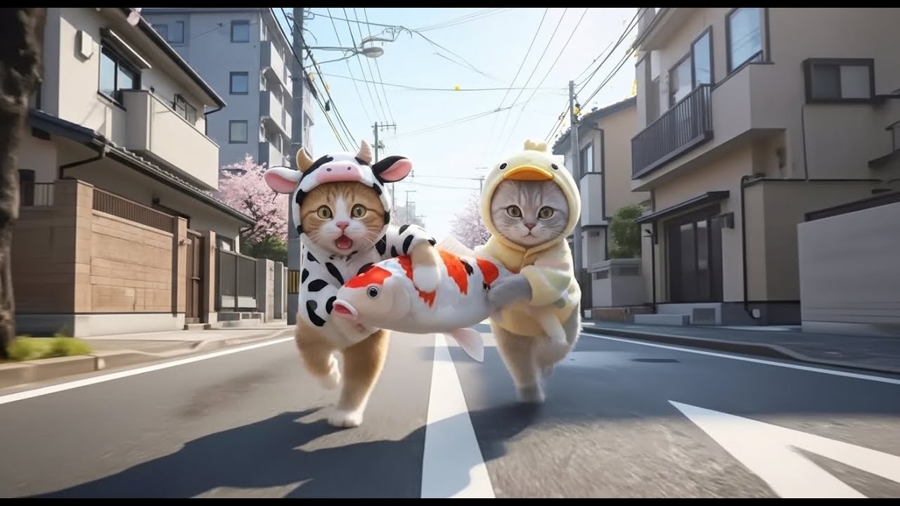 These Brave Cats Saved a Fish’s Life During a Natural Disaster 🐱🐟💔/CAT VIDEO STORY/