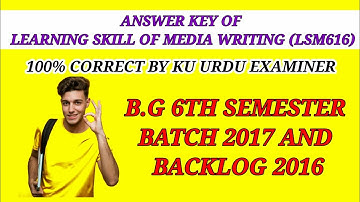 LEARNING SKILL OF MEDIA WRITING ANSWER KEY | ANSWER KEY OF LEARNING SKILL OF MEDIA WRITING | 6TH SEM