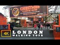 London Walking Tour 4K in West End | Leicester Square Christmas Market to Palace Theatre