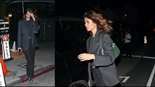 Model Kaia Gerber keeps it very business like as she grabs dinner in Santa Monica!