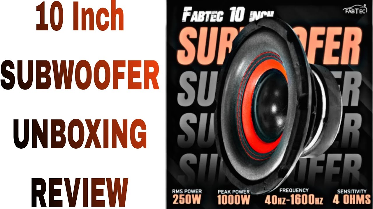 10 Inch Subwoofer 250W RMS 4-ohms with 1000W Peak Power 4 Layer Copper Coil For Car 90DB, 1.5 Voice
