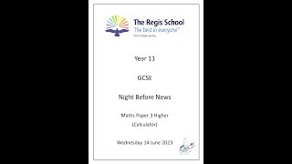 Night Before News Maths Higher Paper 3