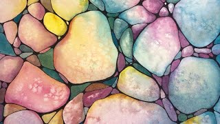 WATERCOLOR Pebbles 🩷 relaxing painting process - 469