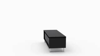 TECHLINK PM120LO Panorama TV Stand High Gloss Black Base with Light Oak Top Panel and Chrome Feet Тумба под телевизор Techlink Panorama PM120B
