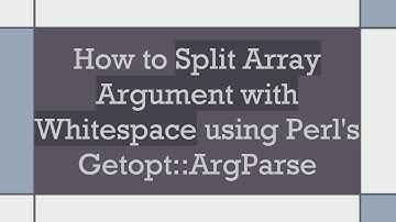 How to Split Array Argument with Whitespace using Perl