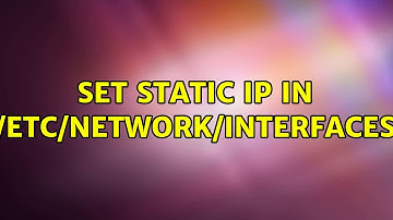 Unix & Linux: Set static IP in /etc/network/interfaces