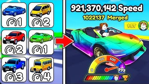 Roblox Experience - Merge for SPEED! 100 REBIRTHS + ALL VEHICLES - Badges - Stores - Basic Overview