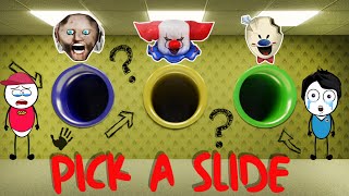 Pick a Slide CHALLENGE 😢😢 ROBLOX Backrooms | Khaleel and Motu Gameplay screenshot 4