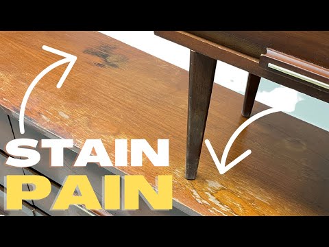 MID CENTURY RESTORATION- dealing with with water stains / MAKING INK PAINTINGS for staging