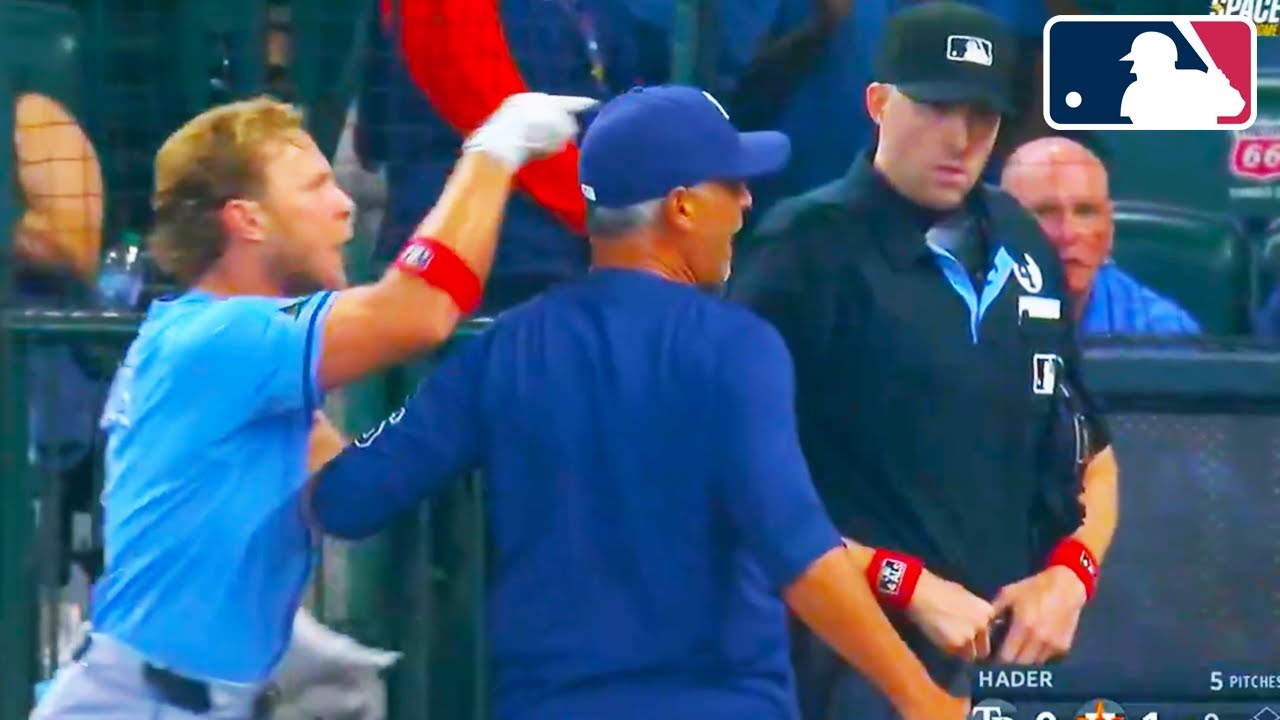 Taylor Walls Ejected by Umpire Nic Lentz for Tapping his Helmet