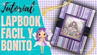 LAPBOOK FACIL Y BONITO  TUTORIAL DE SCRAPBOOK