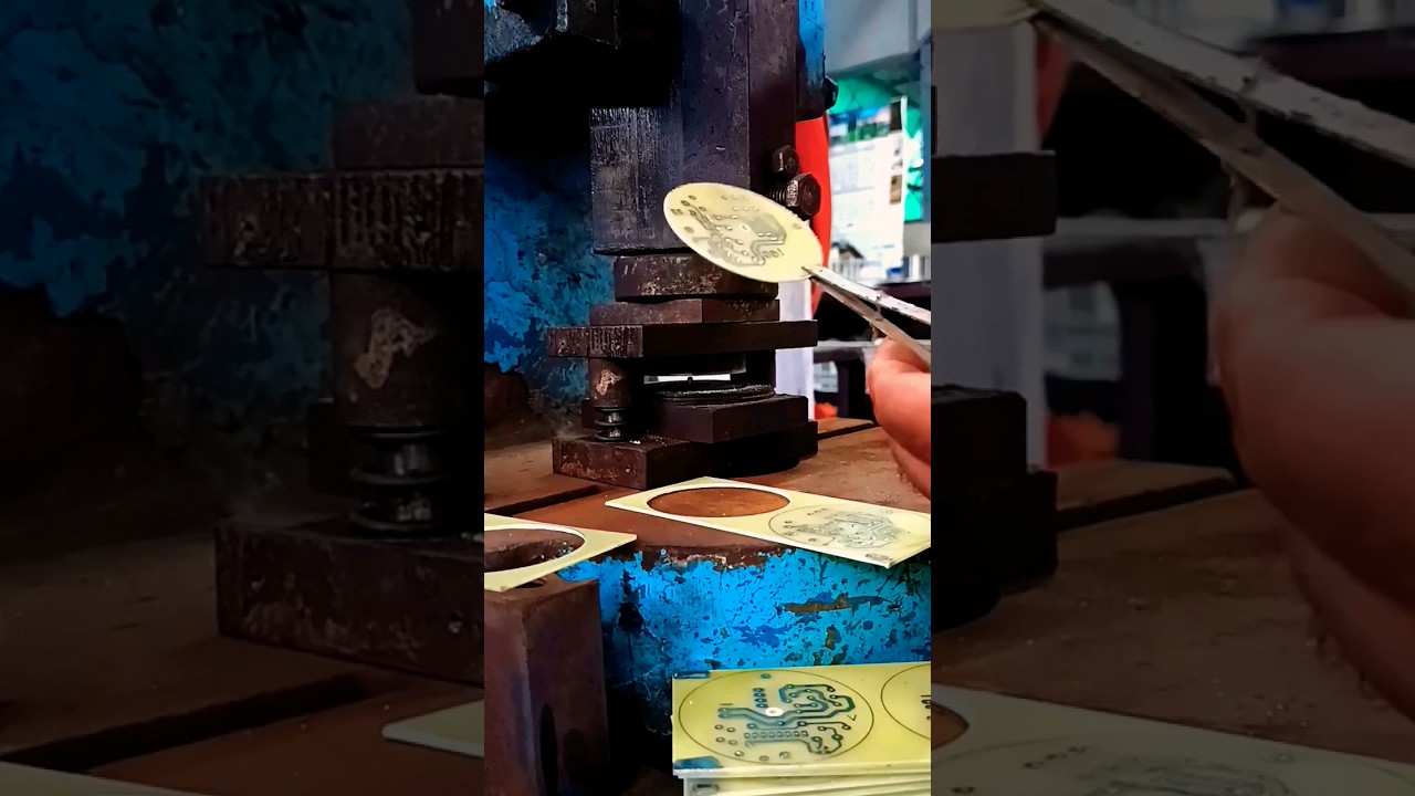 Electronic board cutting using piller die on fly press 