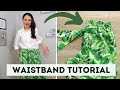 HOW TO SEW a partial flat front waistband with ties?