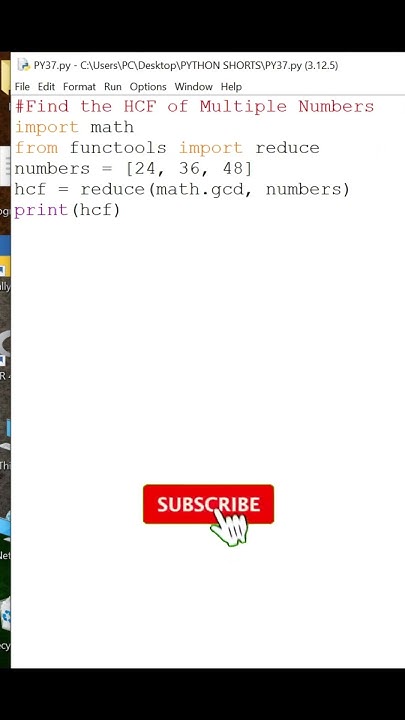 Find the HCF of multiple numbers in python #python #coding #programming ...