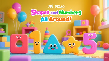 🔢 Shapes and Numbers All Around! | Fun Learning Song for Kids | Counting 1 to 5