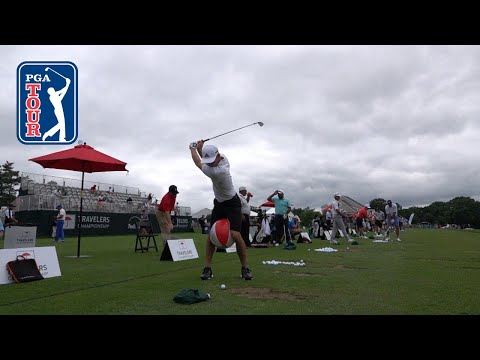 Beach ball golf training aid with Joaquin Niemann