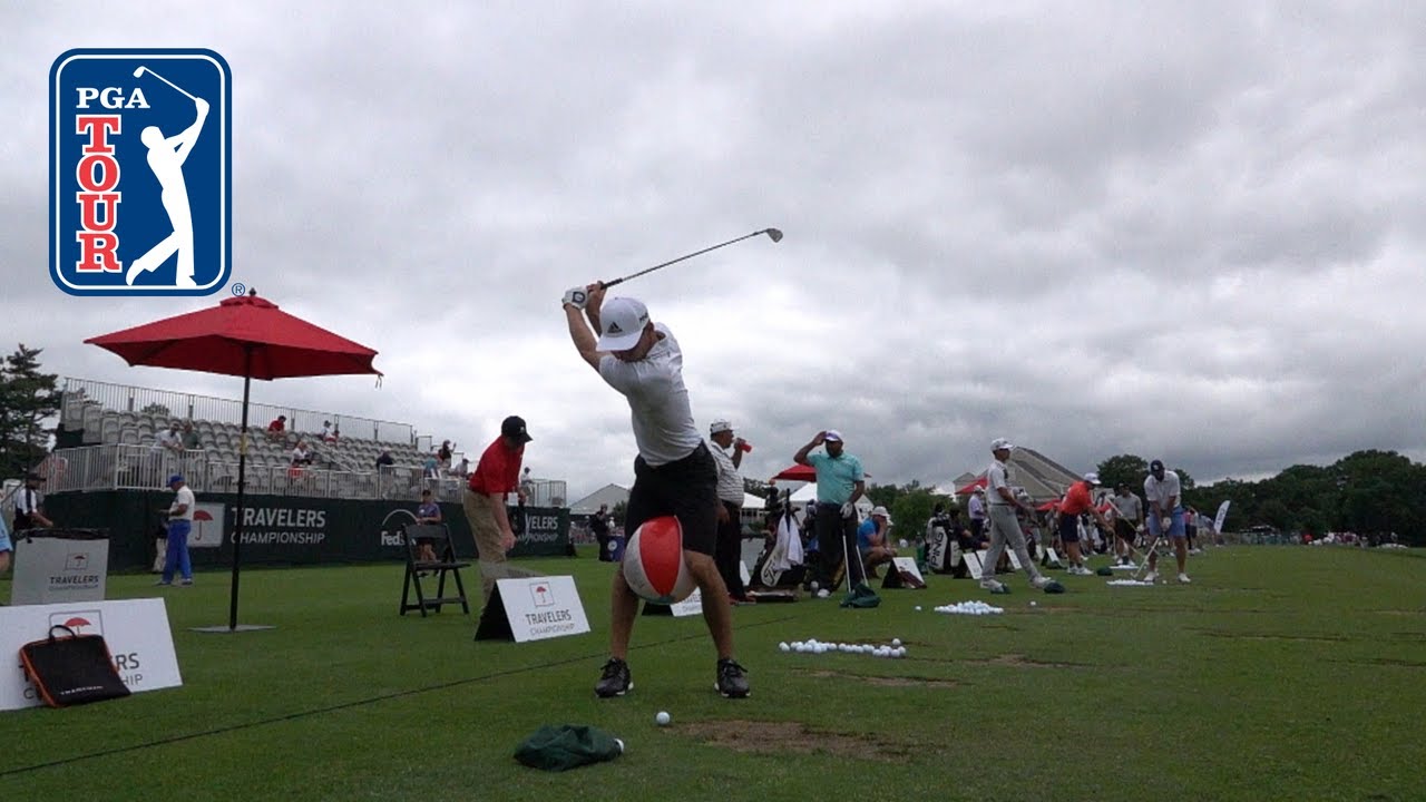 Beach ball golf training aid with Joaquin Niemann YouTube